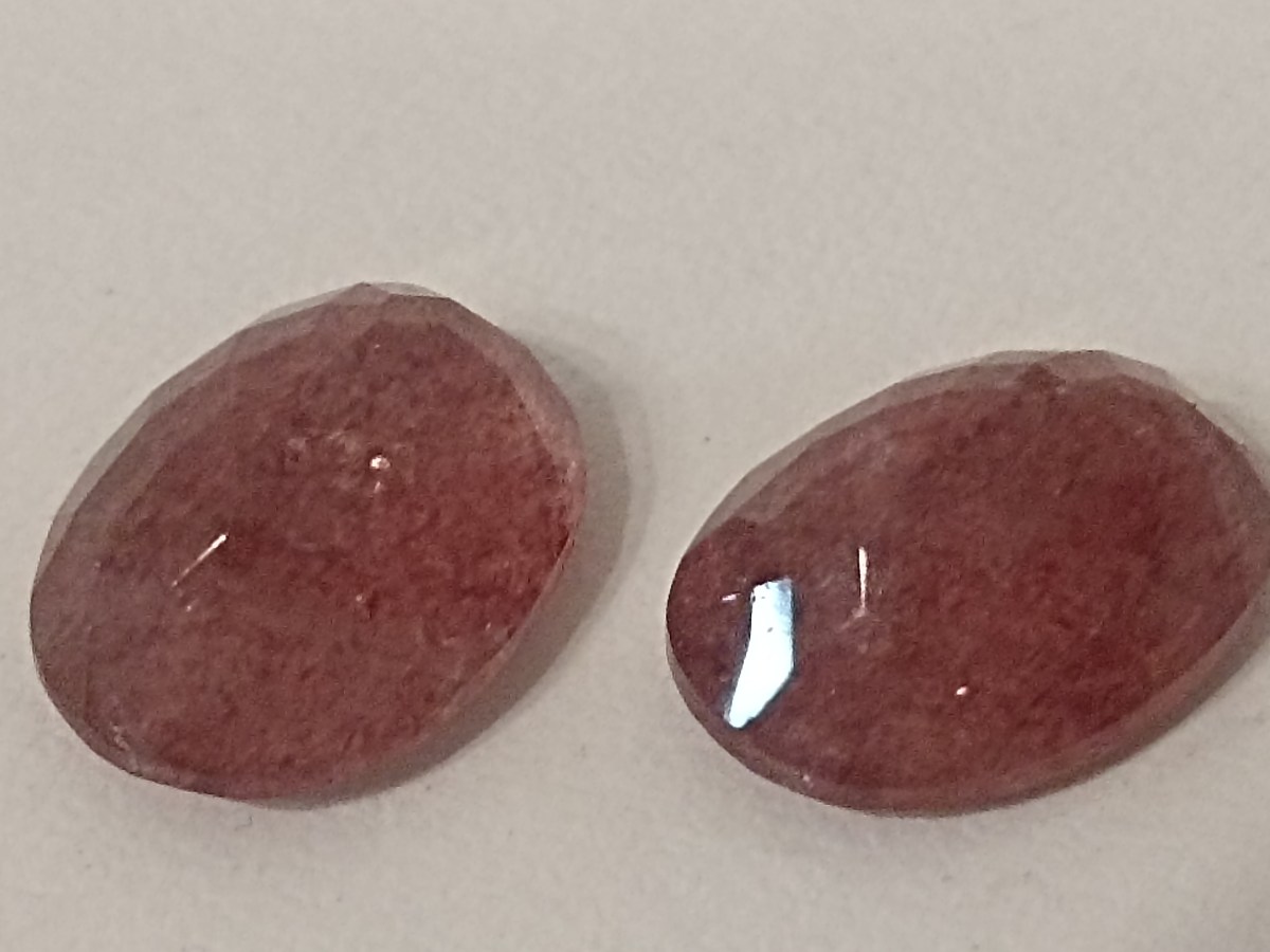 2 PIEDRAS PRECIOSAS,CUARZO FRESA NATURAL,12,39&nbsp;CT